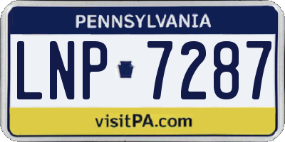 PA license plate LNP7287