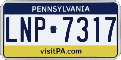 PA license plate LNP7317