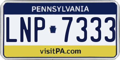 PA license plate LNP7333