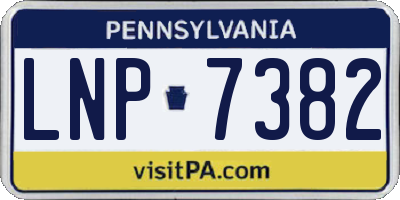 PA license plate LNP7382