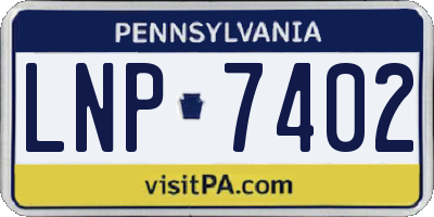 PA license plate LNP7402