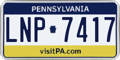 PA license plate LNP7417