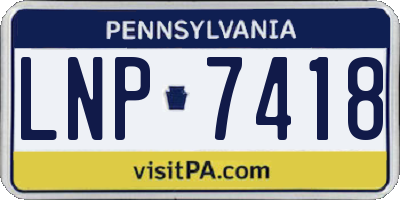 PA license plate LNP7418