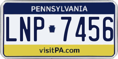 PA license plate LNP7456