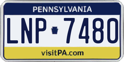 PA license plate LNP7480