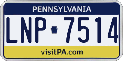 PA license plate LNP7514