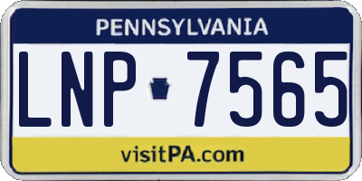 PA license plate LNP7565