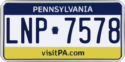 PA license plate LNP7578