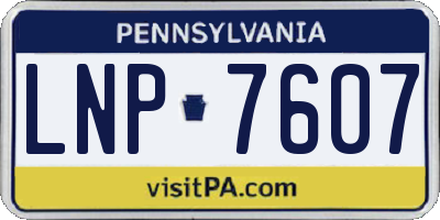 PA license plate LNP7607
