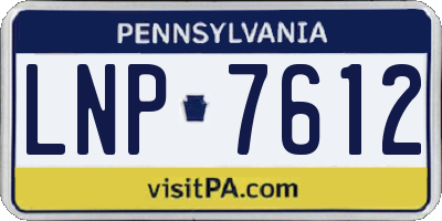 PA license plate LNP7612