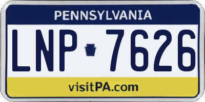 PA license plate LNP7626