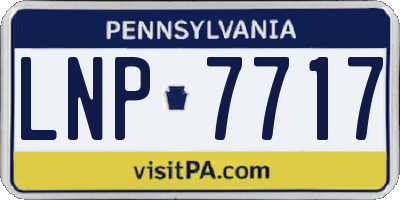 PA license plate LNP7717