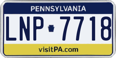 PA license plate LNP7718
