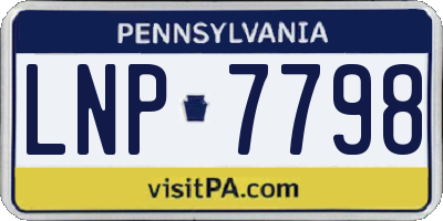 PA license plate LNP7798