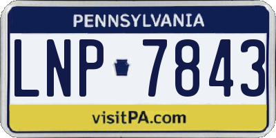 PA license plate LNP7843