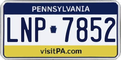 PA license plate LNP7852