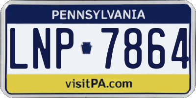 PA license plate LNP7864