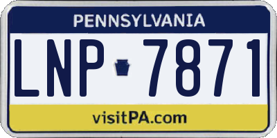 PA license plate LNP7871