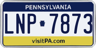 PA license plate LNP7873