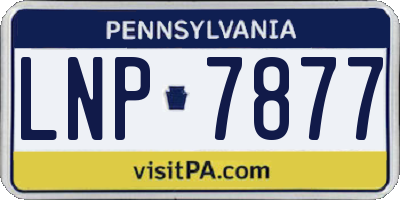 PA license plate LNP7877