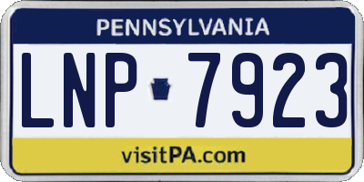 PA license plate LNP7923