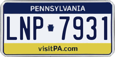 PA license plate LNP7931