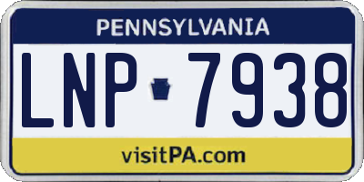 PA license plate LNP7938
