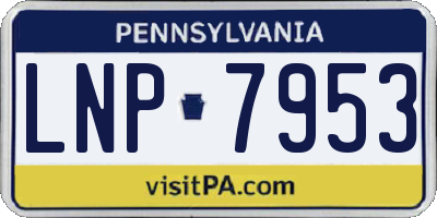 PA license plate LNP7953
