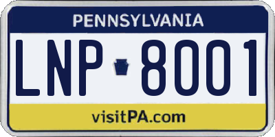PA license plate LNP8001