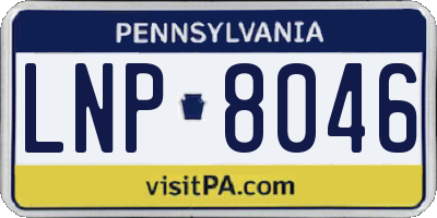 PA license plate LNP8046