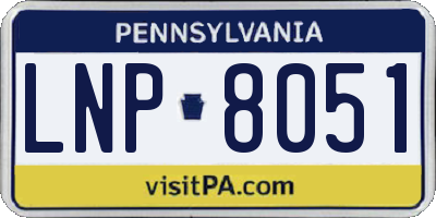 PA license plate LNP8051
