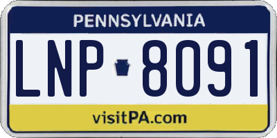 PA license plate LNP8091