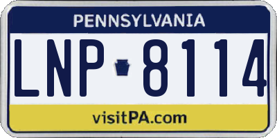 PA license plate LNP8114