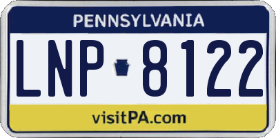 PA license plate LNP8122