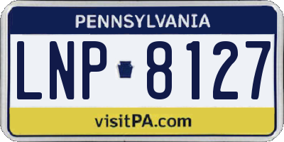 PA license plate LNP8127