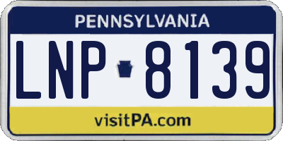 PA license plate LNP8139
