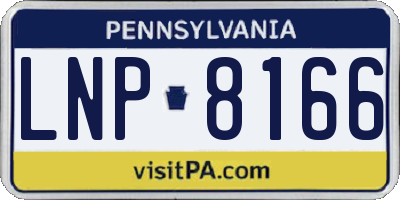 PA license plate LNP8166