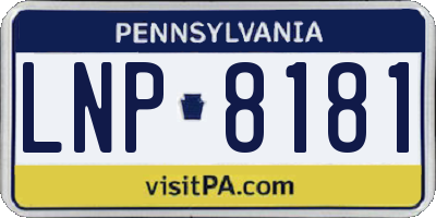 PA license plate LNP8181
