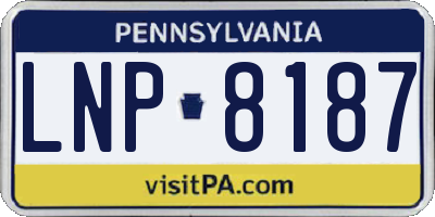 PA license plate LNP8187
