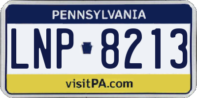 PA license plate LNP8213