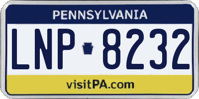 PA license plate LNP8232