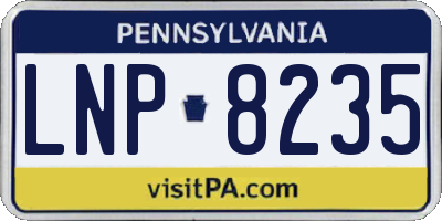 PA license plate LNP8235