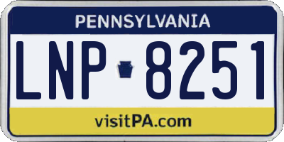 PA license plate LNP8251