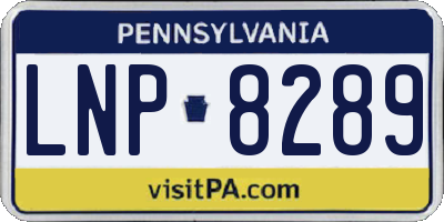 PA license plate LNP8289