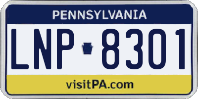 PA license plate LNP8301