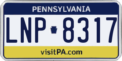 PA license plate LNP8317
