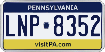 PA license plate LNP8352