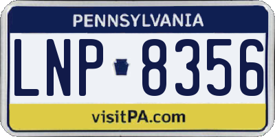PA license plate LNP8356