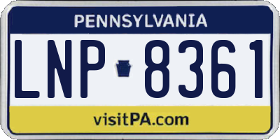 PA license plate LNP8361