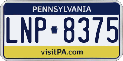 PA license plate LNP8375